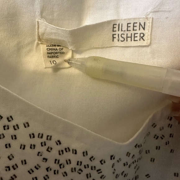Eileen Fisher 100% Irish linen white tank dress with tiny sequins, size 10 - Picture 5 of 8